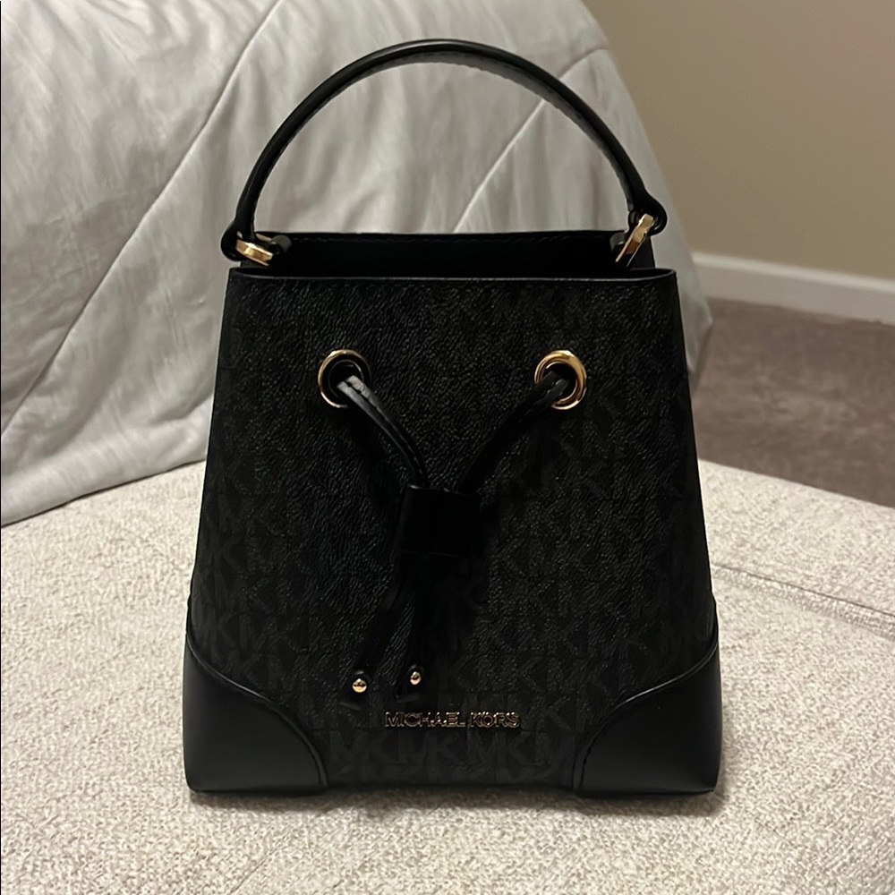 Michael Kors Black Drawstring Shoulder Bag